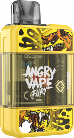 POD-система Brusko Angry Vape Fury (Жёлтый, 650 mAh, 15 W, 4,5 мл, Датчик затяжки)