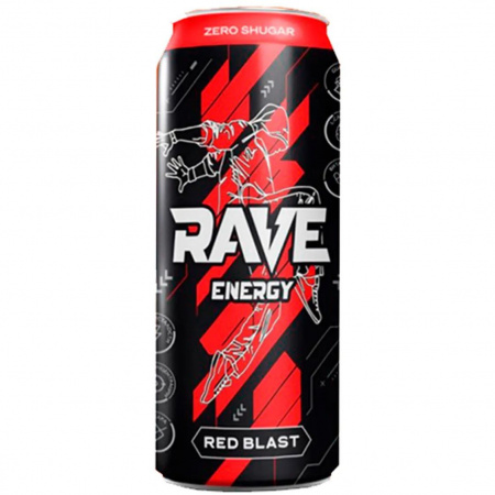 Энергетик Rave Energy 0.500л Ж/Б (Red Blast)