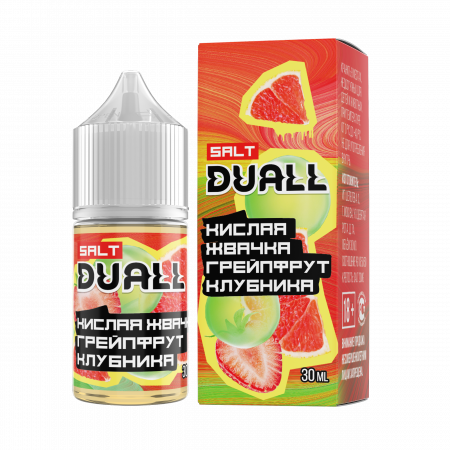Жидкость Duall salt 30ml LIGHT 20mg (Кислая Жвачка Грейпфрут Клубника, Light)